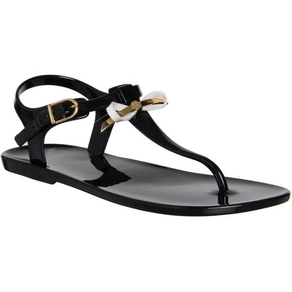 Ted Baker Verona Black Gold Bow Jelly 